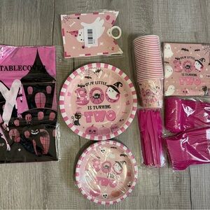 New Pink 'Our Little Boo is Turning Two' Birthday Party Set